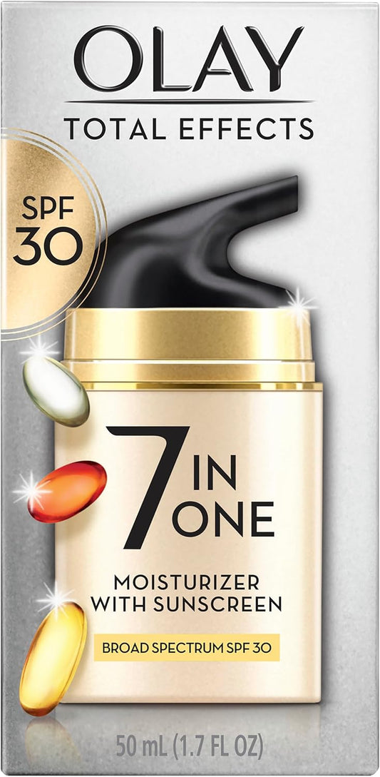 Olay Total Effects 7-In-One Anti-Aging Face Moisturizer with Vitamin B3, Niacinamide and Sunscreen SPF 30, 50ml & Total Effects 7-In-One Transforming Eye Cream with Vitamin B3, Niacinamide & E, 13 mL