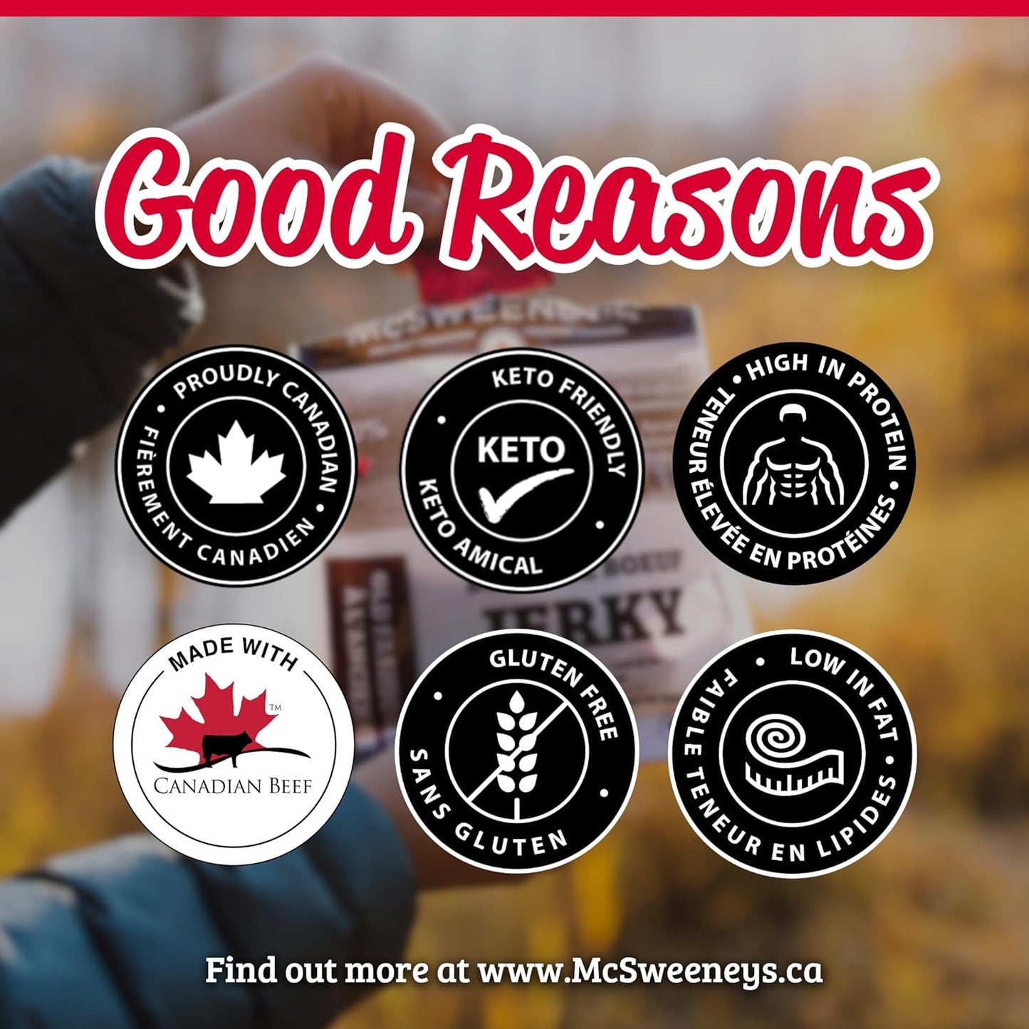 McSweeney's ZERO sugar Old Fashioned Beef Jerky.100% Made In Canada Sugar Free Snacks, School Snacks, Gluten Free, High Protein Snacks, Keto Friendly, Low Fat, Naturally Smoked, 70g (Pack of 12)