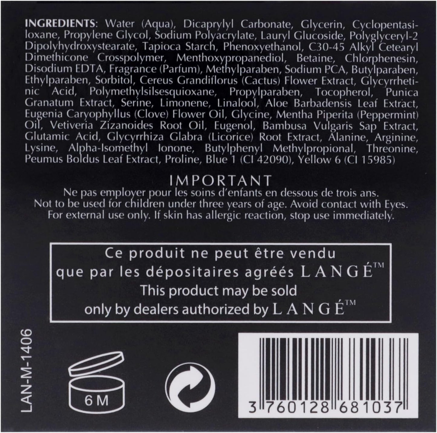 Lange Hydra-Protect Smooth Cream Cream Men 1.7 oz