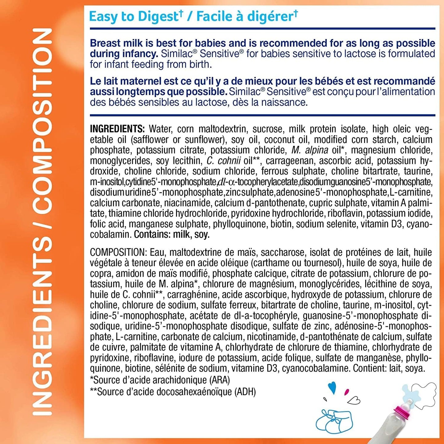 Similac Sensitive 乳糖敏感婴儿配方奶粉,浓缩液,12 x 385 毫升,0+ 个月,橙味,385 毫升(12 包)