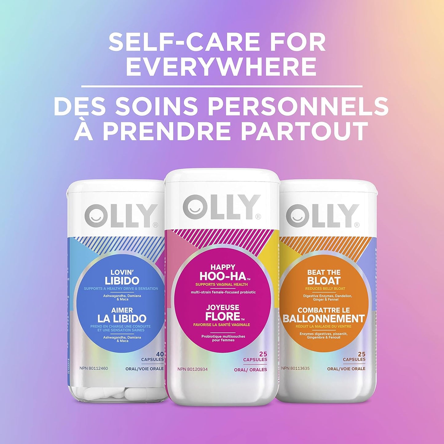 OLLY 補充劑膠囊 無麩質多菌株女性益生菌補充劑 Happy HOO-HA 支持陰道健康 25 粒膠囊