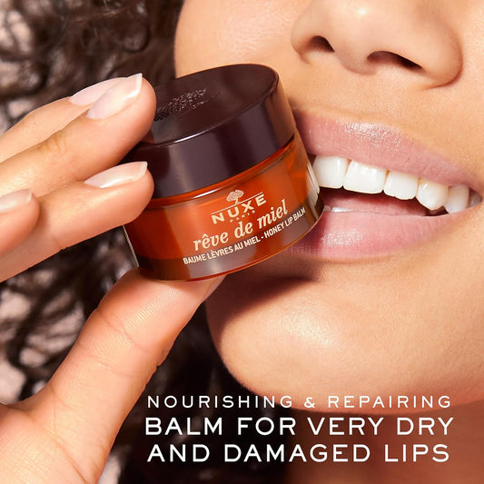 NUXE 蜂蜜之梦,超滋养润唇膏,适用于干燥受损的双唇,蕴含普罗旺斯薰衣草蜂蜜。所有成分均来自天然。法国制造,15克