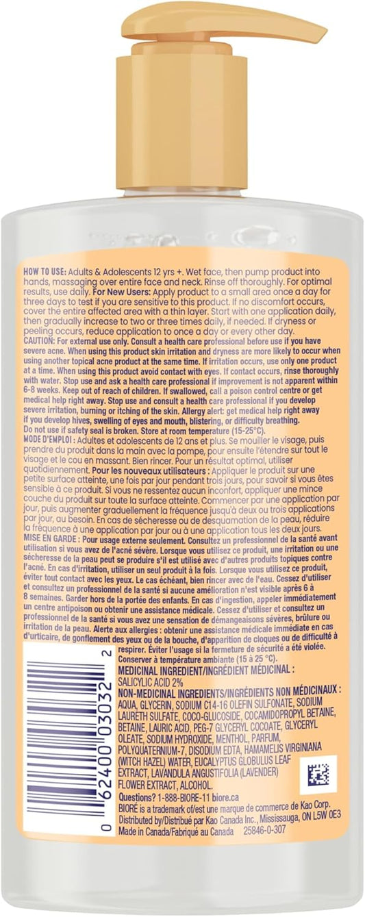 Bioré Clear & Breathable Pore Clarifying Cooling Cleanser with Witch Hazel, Salicylic Acid Face Wash for Acne Prone Skin (200 mL) | Made in Canada