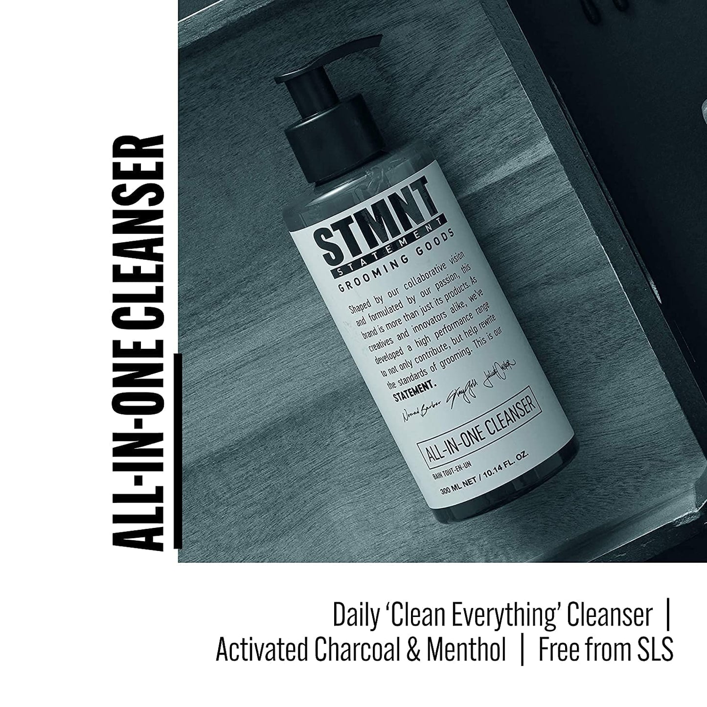 STMNT Statement Grooming Goods 多效合一日常洁面乳,男士沐浴露、洗发洁面乳,不含 SLS/SLES 硫酸盐,活性炭和薄荷醇