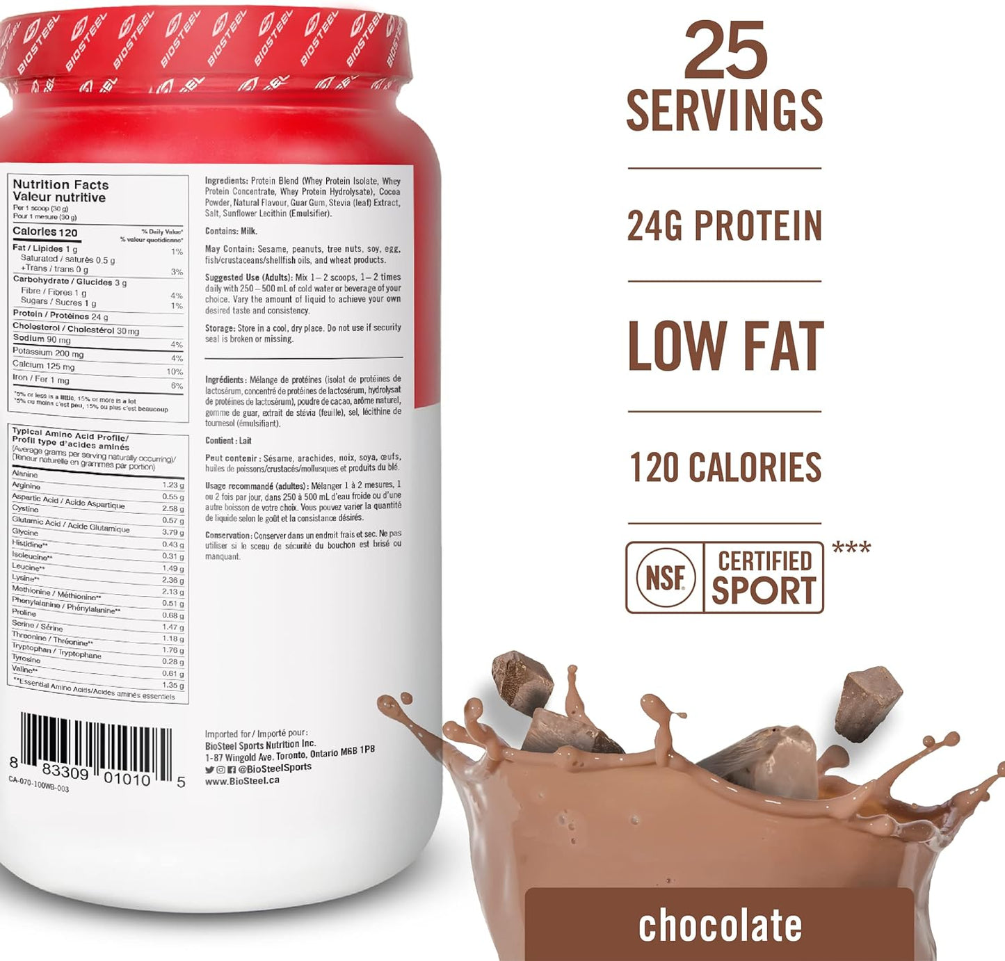 BioSteel 100% 乳清蛋白粉(巧克力味)+ BioSteel Sport Greens 粉(石榴味)