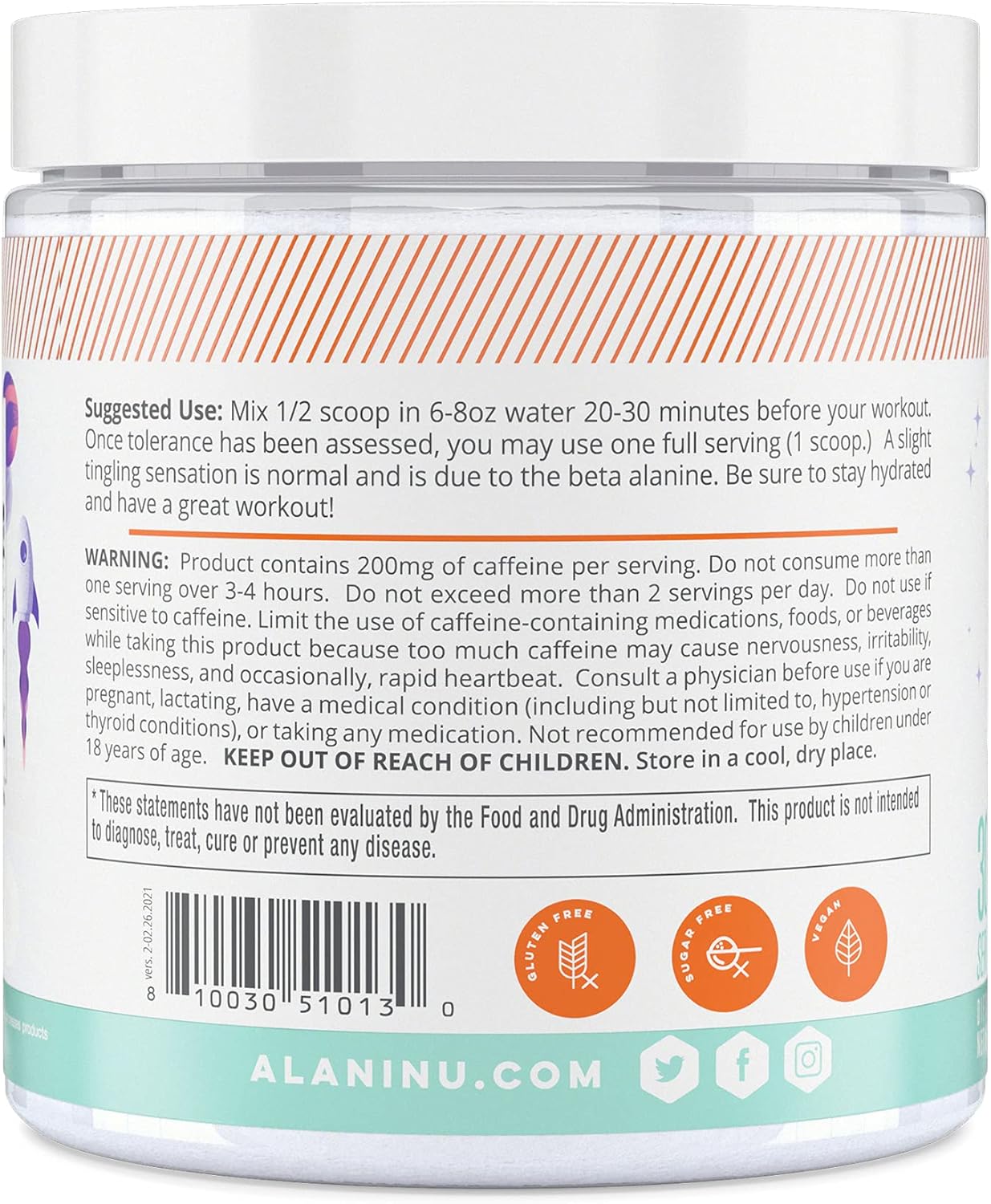 Alani Pre-Workout Galaxy Lemonade 30 Servings & Pre Workout Supplement Powder for Energy, Endurance & Pump | Sugar Free | 200mg Caffeine