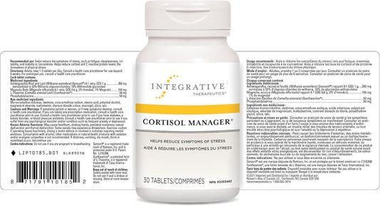 Cortisol Manager - Integrative Therapeutics - Helps Reduce Stress Symptoms and Cortisol Levels with Ashwagandha, Magnolia and L-Theanine - 30 Vegetarian Tablets