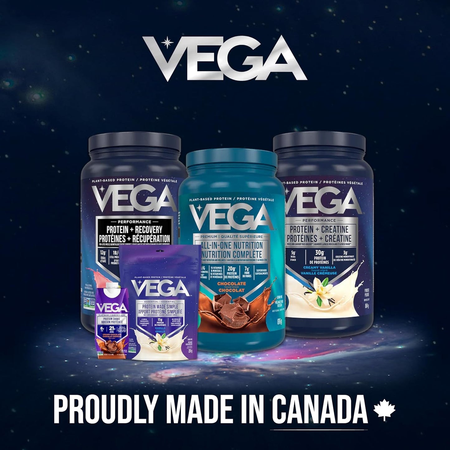 Vega All in One Nutrition - 20g Plant-Based Pea Protein, French Vanilla, 20 Servings, Vitamins A & C, Probiotics, Greens, Vegan, Keto, Gluten Free, 827g (Packaging May Vary)