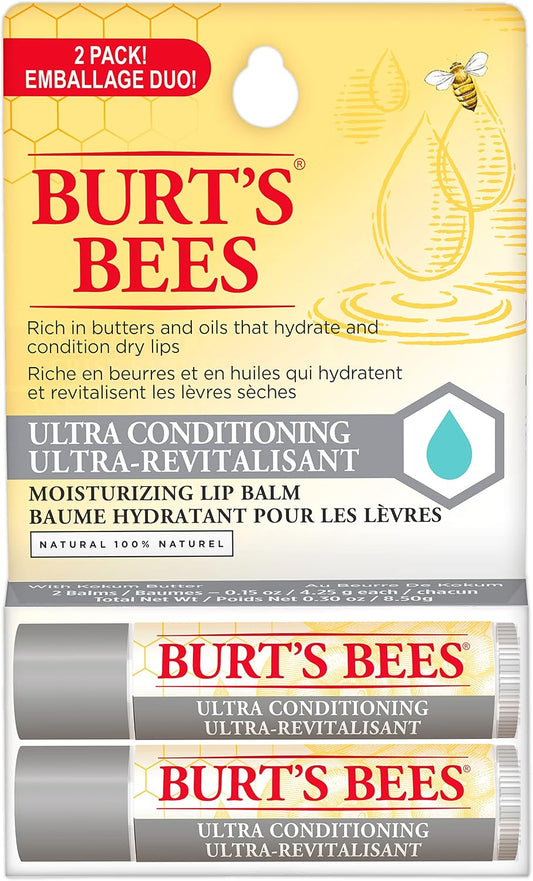 Burt's Bees 小蜜蜂 补水保湿润唇膏组合 | 100% 天然唇部护理 - 4 支