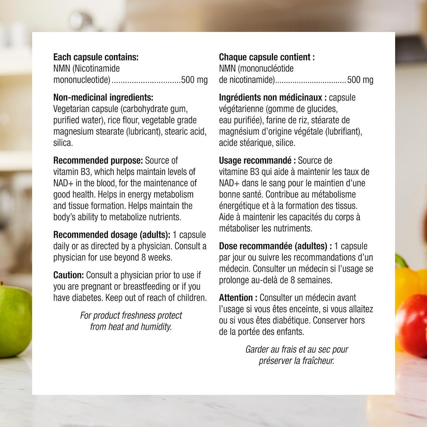 Webber Naturals NMN 500 毫克(烟酰胺单核苷酸),30 粒胶囊,有助于维持 NAD+ 水平,纯素