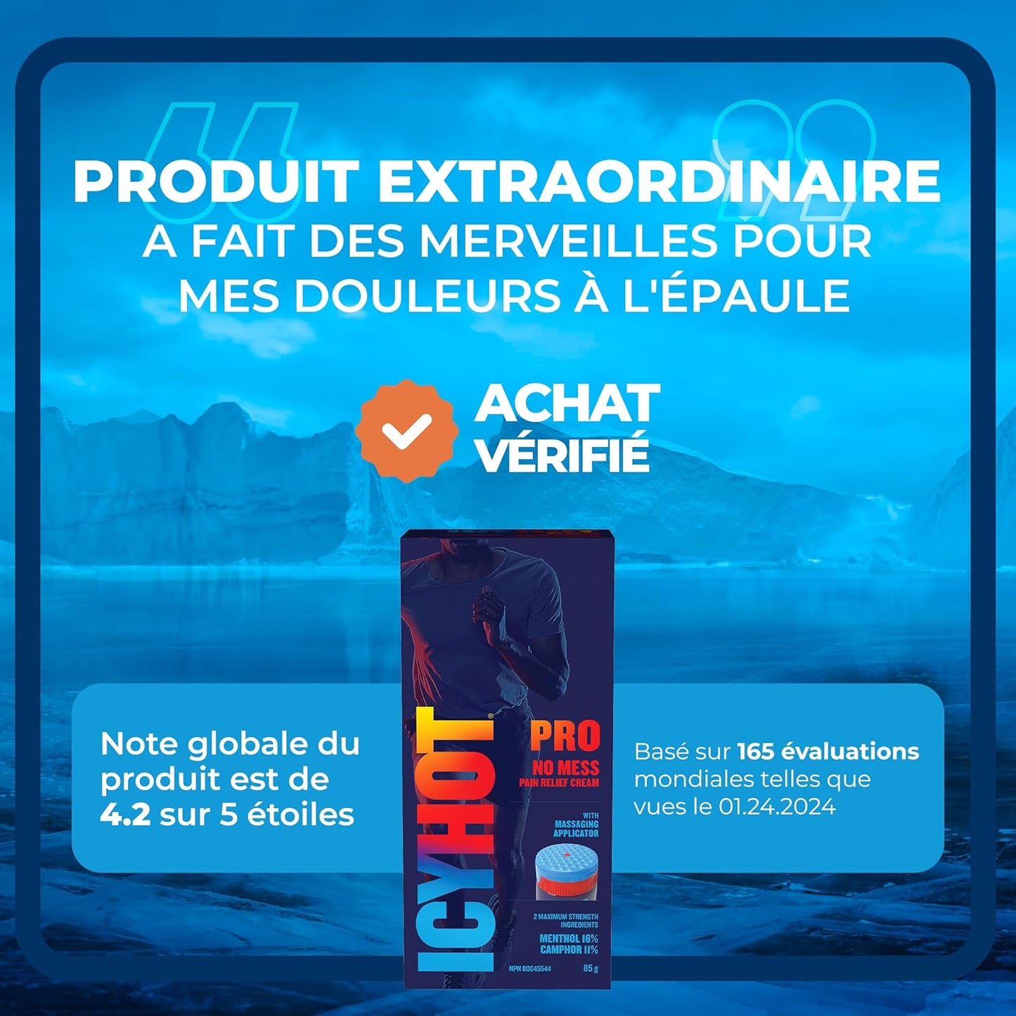 Icy Hot Pro No Mess 止痛膏,缓解关节炎、背痛、拉伤和扭伤引起的肌肉和关节轻微疼痛,薄荷醇 16%,樟脑 11%,85 克管装