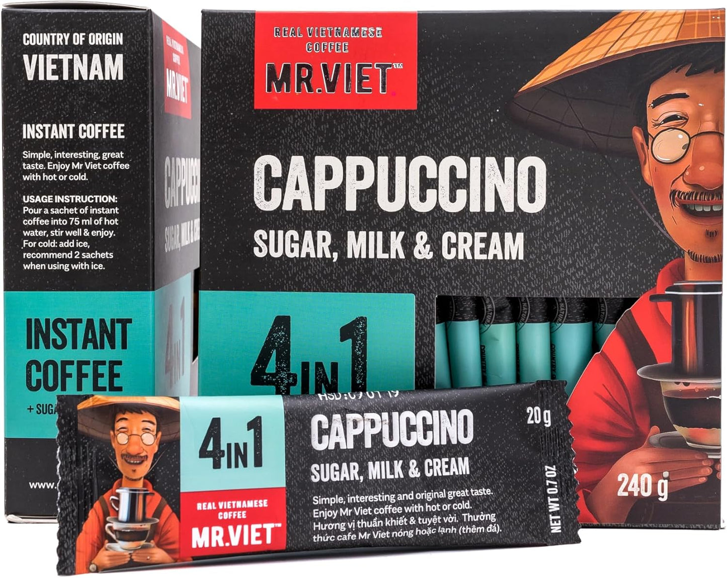 Mr.Viet 卡布奇诺速溶越南咖啡 4 合 1(20 克 x 12 份)