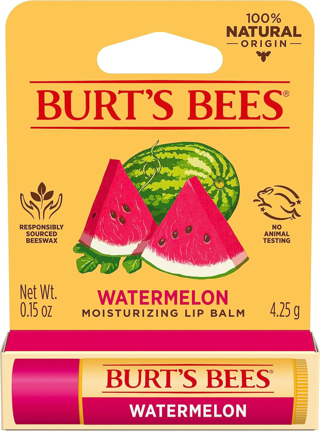 Burts Bees 西瓜保濕唇膏,男女通用 - 0.15 盎司