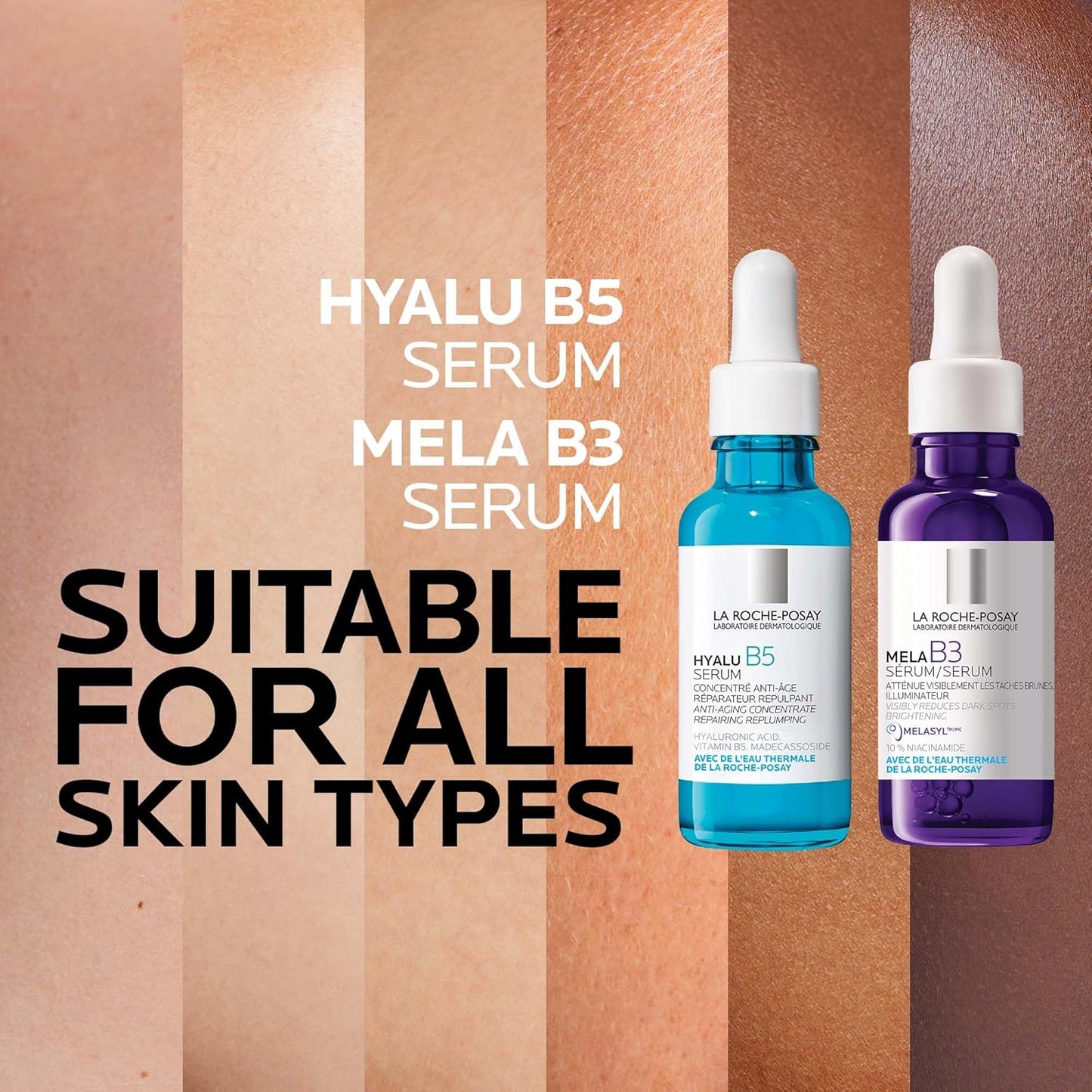 La Roche-Posay Hyaluronic Acid Face Serum, Hyalu B5 Hyaluronic Acid Serum for Face, with Vitamin B5 & Anti-Aging BUNDLES with Mela B3 Serum or Ultra Fluid SPF 50+. Suitable for Sensitive Skin