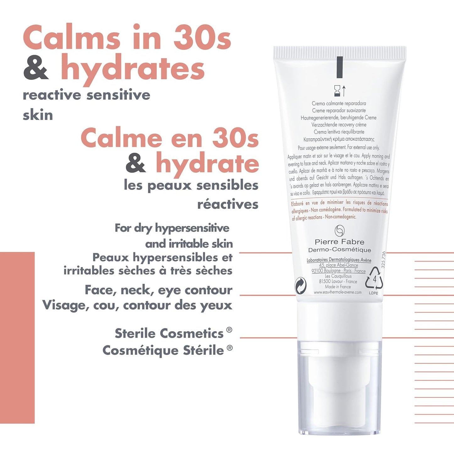 Eau Thermale Avene BUNDLE Tolerance Control Gel Cleanser + Cream, Soothing Skin Recovery Cream, for all types of hypersensitive skin, reactive skin