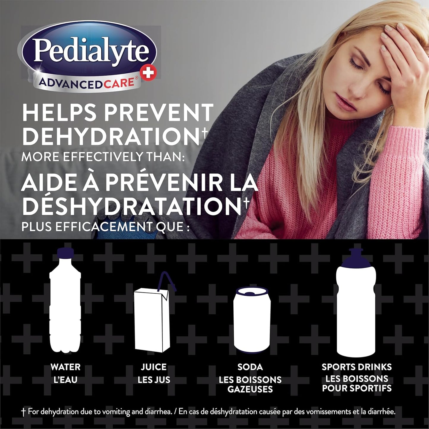 Pedialyte AdvancedCare Plus 电解质口服补液盐,含锌,增强免疫力,补充电解质,樱桃石榴味,1 升