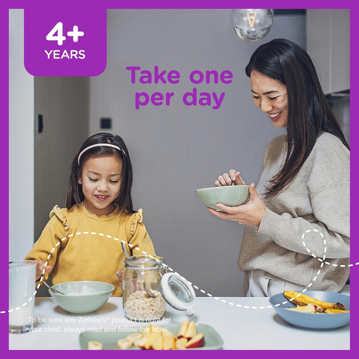 Zarbee's® 每日多种维生素咀嚼片 + 免疫、维生素 D、维生素 C、锌、热带水果口味,28 粒