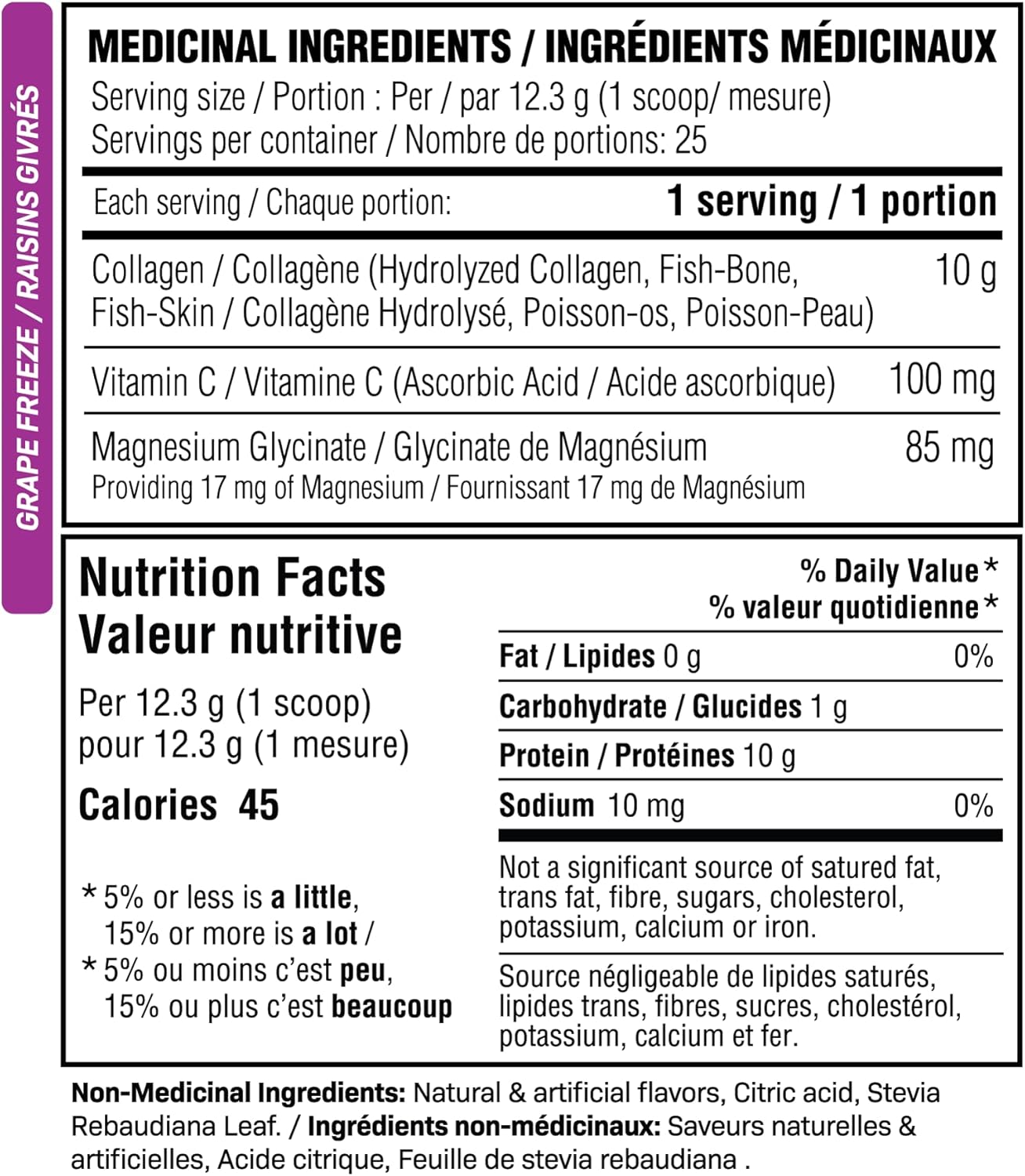 Believe Supplements Collagen Refresher - Hydrolyzed Marine Collagen - Grape Freeze 308g