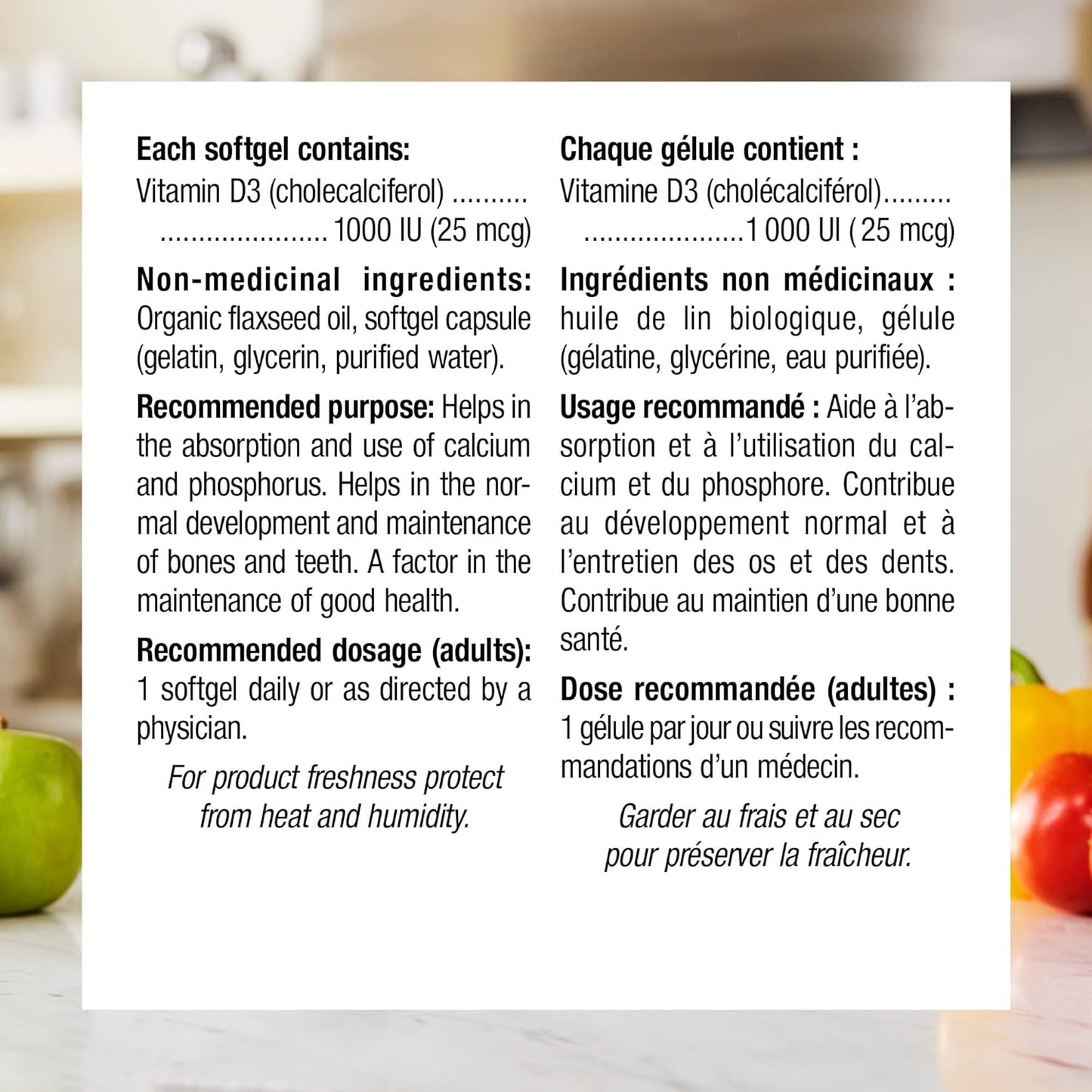 Webber Naturals 维生素 D3 1000 IU,500 粒软胶囊,有助于骨骼和牙齿健康,保持身体健康