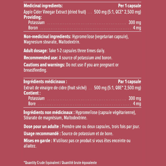 HEAL + CO. 蘋果醋補充劑 | 高效 5:1 萃取物,每份 5000 毫克 | 礦物質支持 + 消化 | 120 x 500 毫克膠囊