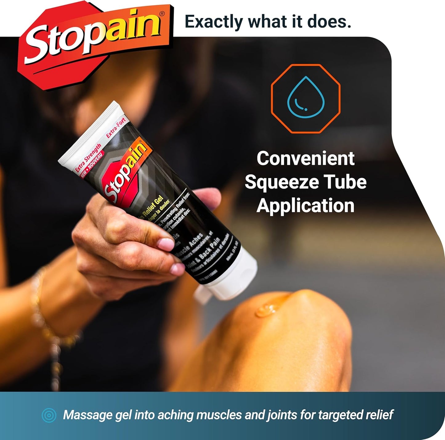 Stopain 強效止痛凝膠,快速緩解關節炎、肌肉酸痛、關節痛和背痛,不油膩