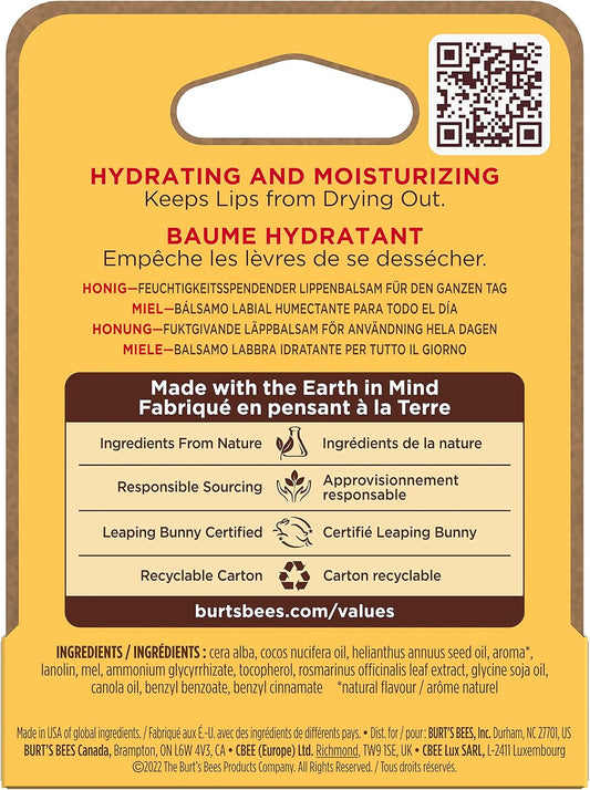 Burts Bees 蜂蜜保濕潤唇膏(男女通用)- 0.15 盎司