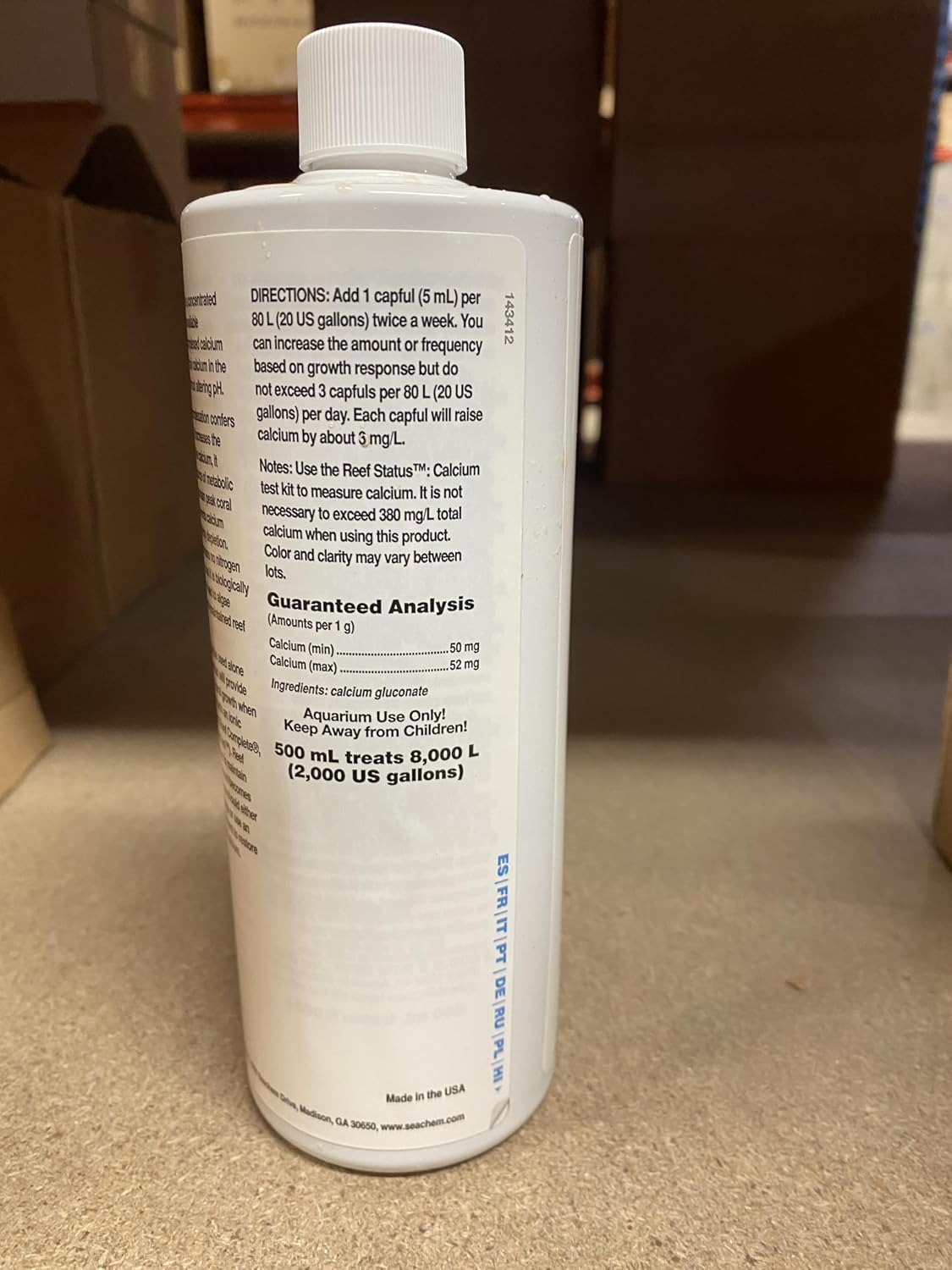 Seachem 珊瑚礁鈣 500毫升