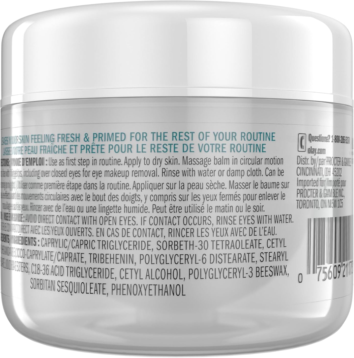 Olay Gentle Cleansing Balm Makeup Remover, Fragrance Free, Makeup Melting Face Cleanser, 100 mL