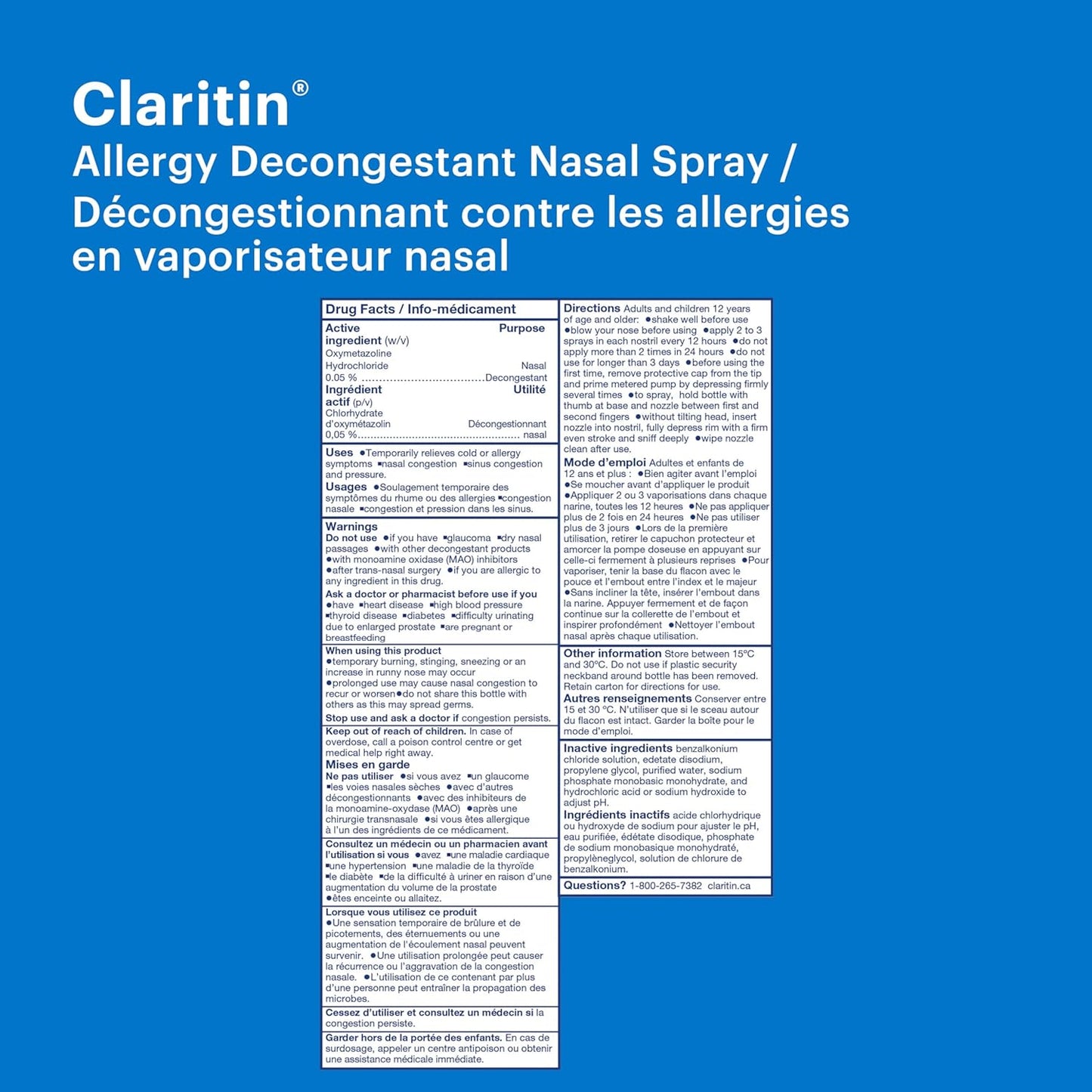 开瑞坦过敏减充血剂鼻喷雾剂,快速缓解,25毫升