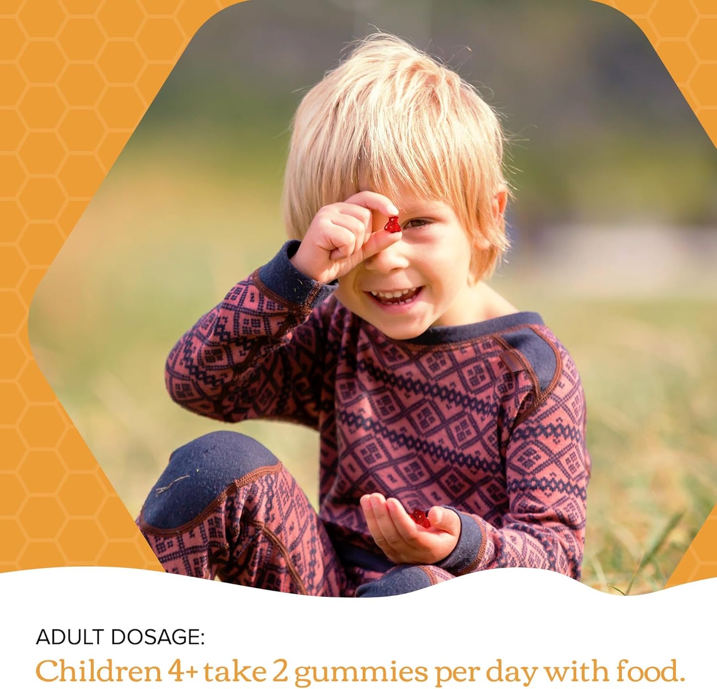 Honibe 兒童複合維生素軟糖,增強免疫力 | 加拿大製造蜂蜜維生素 | 兒童咀嚼軟糖維生素 | 兒童素食維生素軟糖 | 兒童鋅維生素小蜜蜂軟糖 | 70 粒軟糖