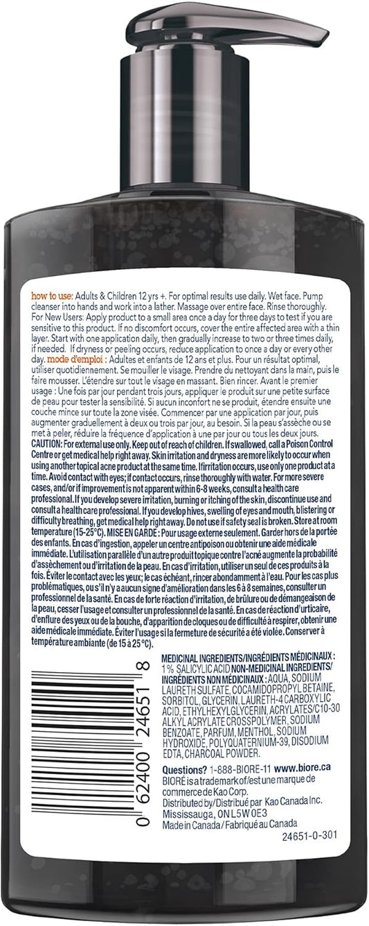 Biore Acne Clearing Charcoal Duo, Charcoal Acne Clearing Cleanser and Scrub for the face, with Salicylic Acid for Acne Prone and Oily Skin, Dermatologist Tested and Vegan Friendly