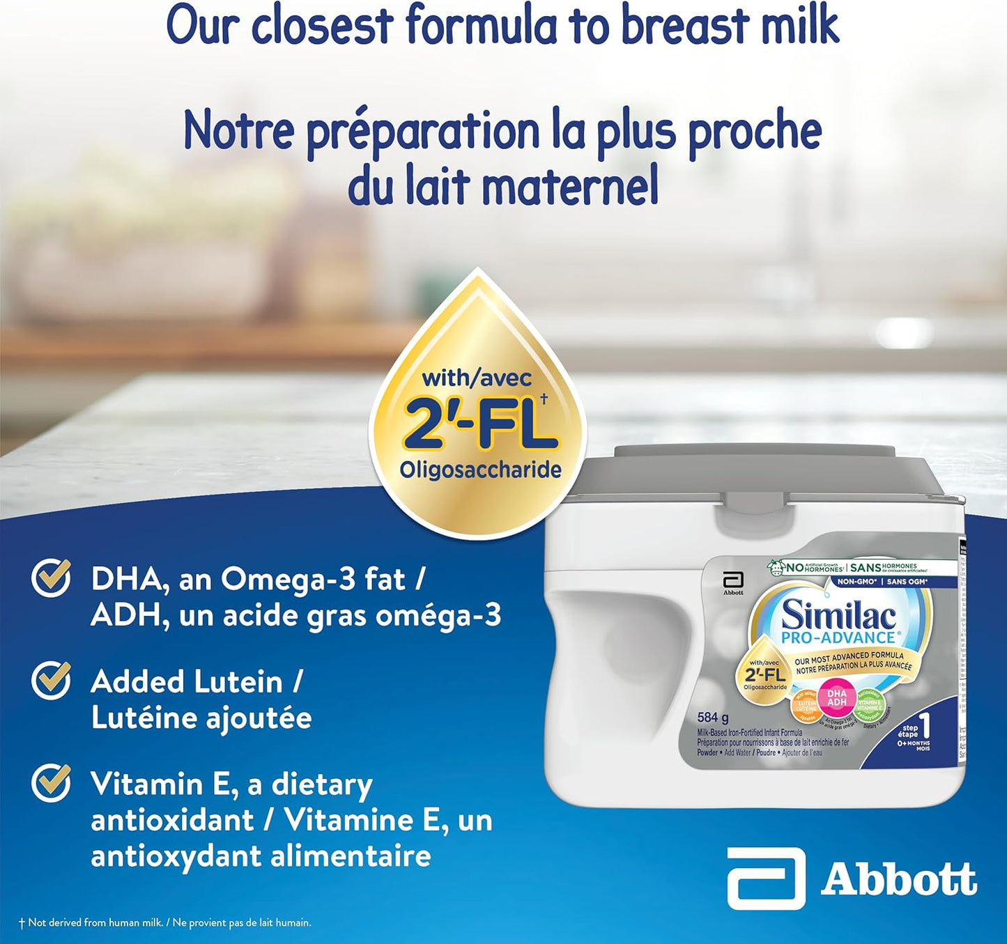 Similac Pro-Advance Step 1, Baby Formula, Our Closest Formula to Breast Milk with 2’-FL, Easy To Digest, 0+ Months, Powder, 584 g