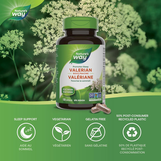 Nature's Way Valerian Root Sleep Aid - Promotes Sleep - Helps Relieve Restlessness - 100 Vegetarian Capsules