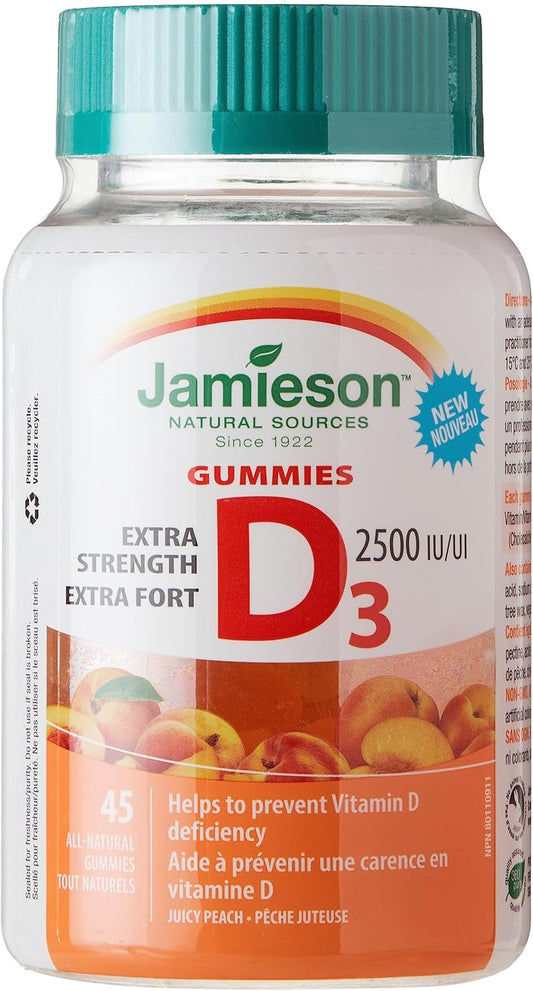 Jamieson 強效維生素 D3 軟糖和鎂軟糖 - 蔓越莓葡萄口味,60 顆(1 包)