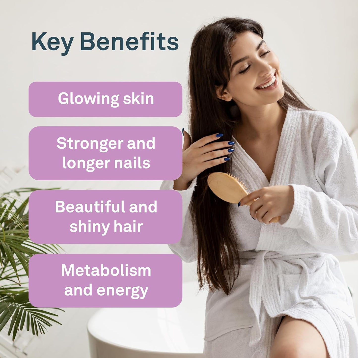 Organika 生物素 10,000mcg - 有益於皮膚、頭髮和指甲健康,高效 - 120 粒膠囊