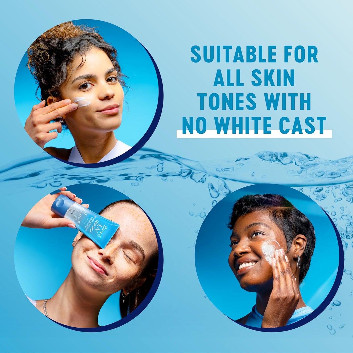 Bioré UV Aqua Rich Weightless Moisturizer with SPF 50 | Dermatologist Tested Face Cream with Invisible UV Protection | 50mL | Made in Canada