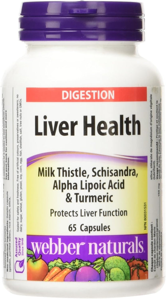 Webber Naturals 肝脏健康配方:奶蓟草、五味子、α-硫辛酸和姜黄