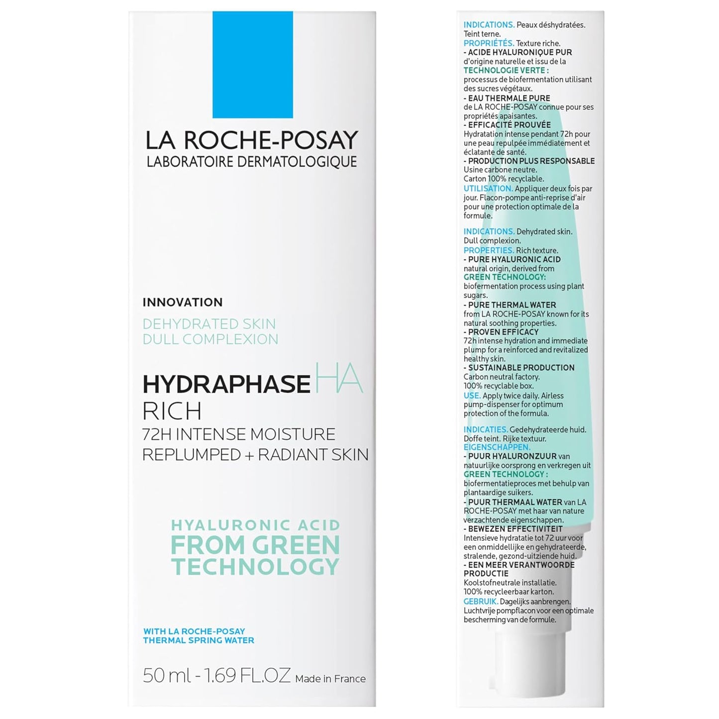 La Roche-Posay 臉部保濕霜,Hydraphase 乳霜,含玻尿酸、甘油和乳木果油,適合缺水肌膚,72 小時強效保濕,質地豐潤,50 毫升。