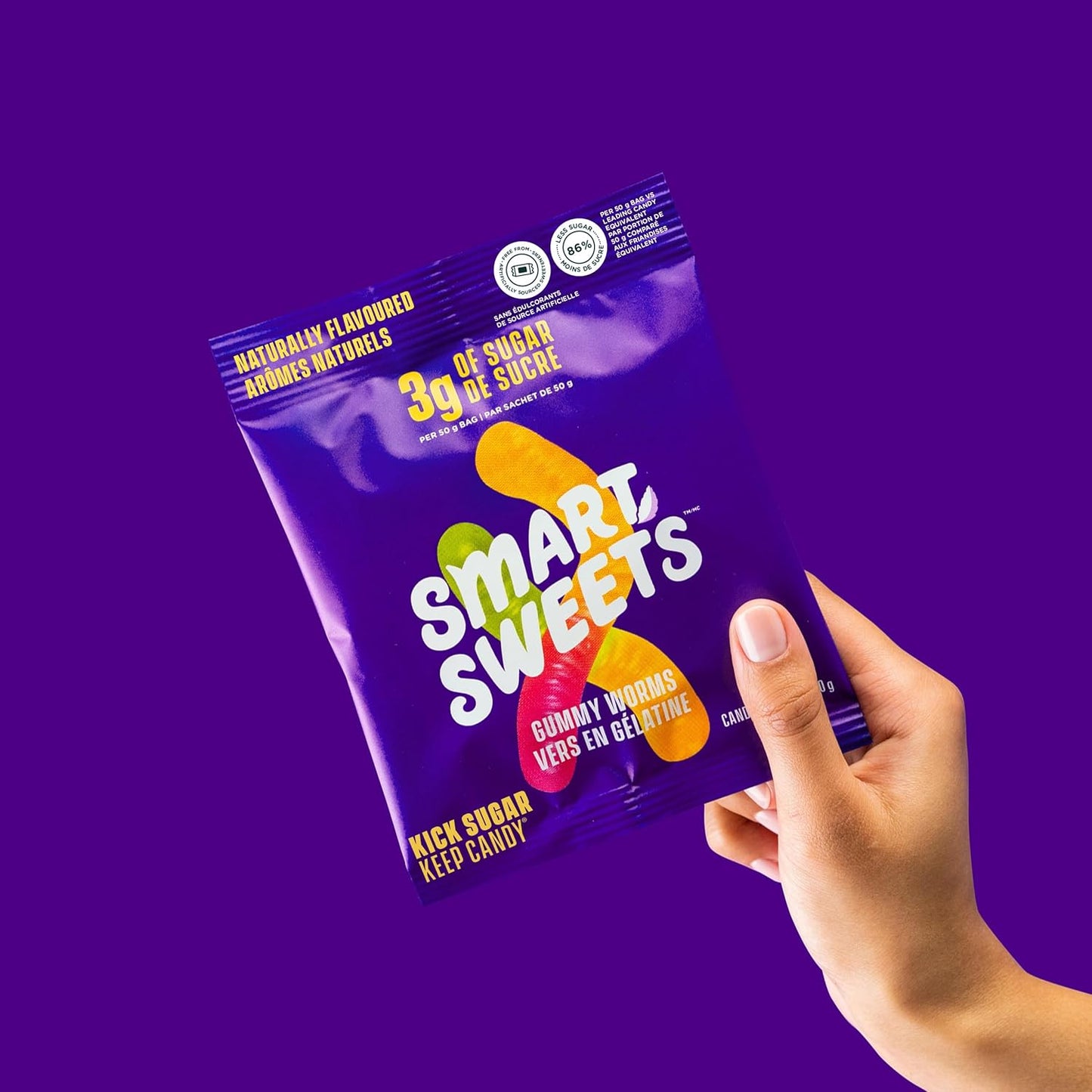 SmartSweets 低糖软糖(3克),低卡路里,不含糖醇,非转基因,不添加糖(12个装)