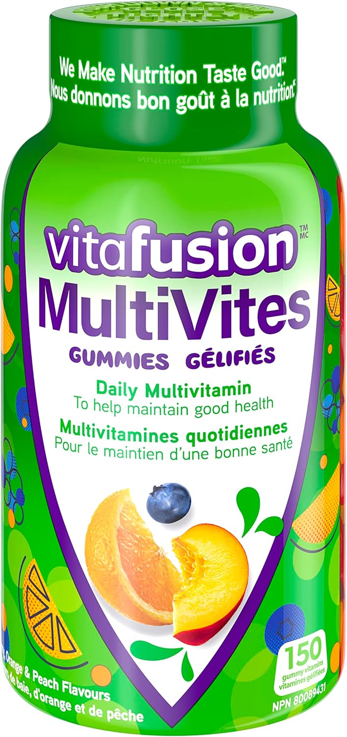 Vitafusion MultiVites 成人複合維生素軟糖,富含 12 種必需營養素,150 粒軟糖,可供 2.5 個月食用,包裝可能有所不同
