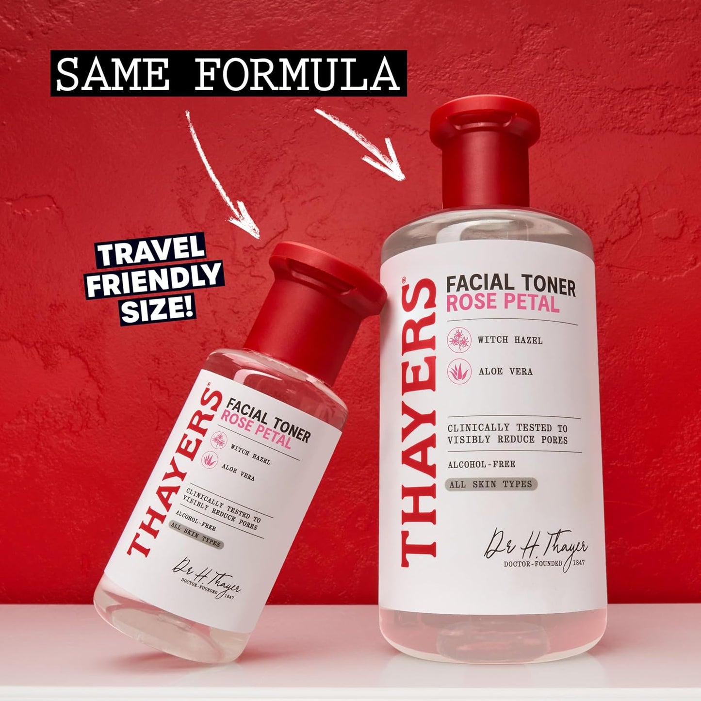THAYERS Alcohol-Free Witch Hazel Rose Petal Face Toner Skin Care with Aloe Vera, Natural Gentle Facial Toner, for All Skin Types, Travel Format, 89mL
