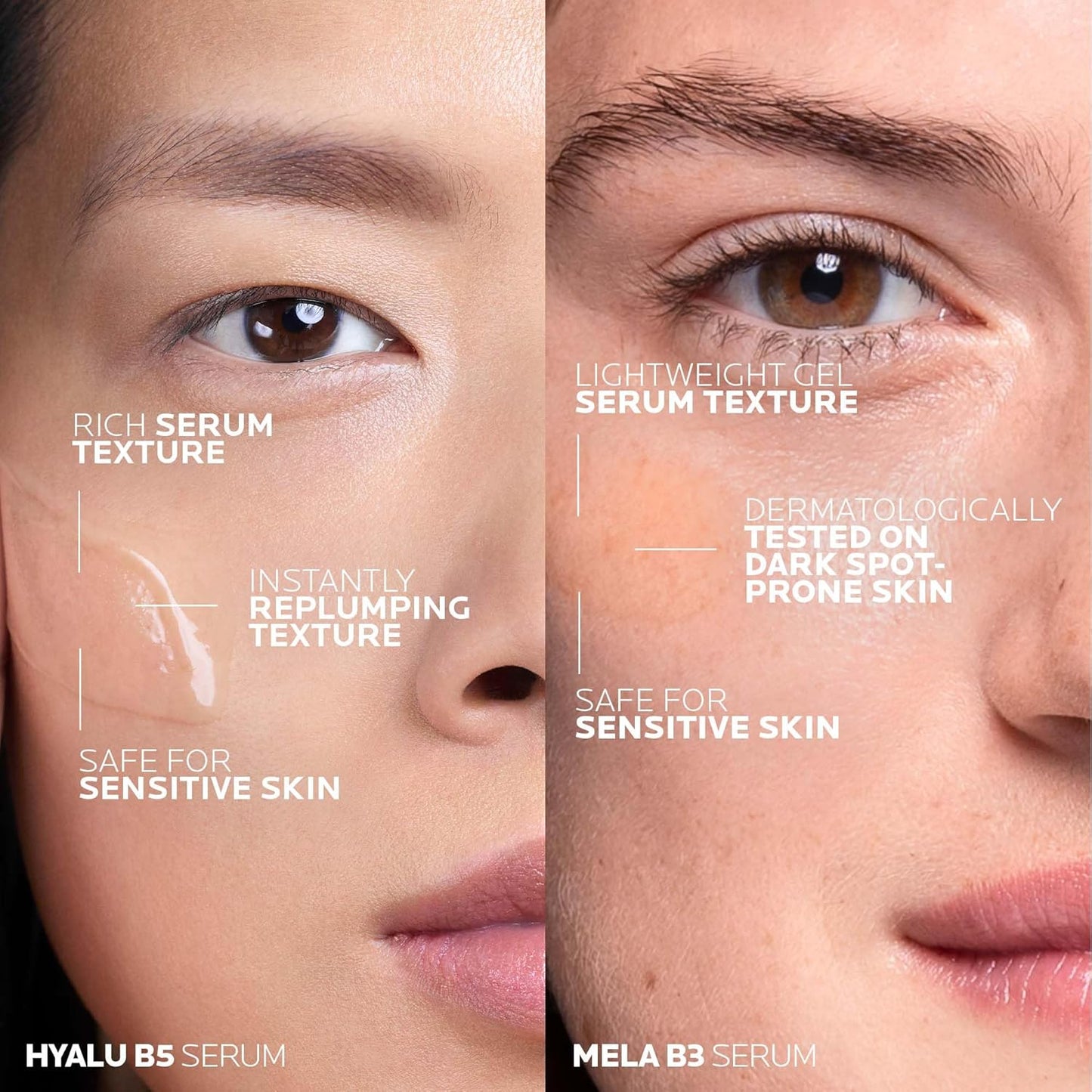 La Roche-Posay Hyaluronic Acid Face Serum, Hyalu B5 Hyaluronic Acid Serum for Face, with Vitamin B5 & Anti-Aging BUNDLES with Mela B3 Serum or Ultra Fluid SPF 50+. Suitable for Sensitive Skin