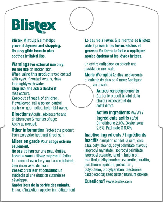 Blistex Mint Lip Balm Twin Pack 2 count