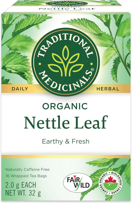 Traditional Medicinals - 有機蕁麻葉涼茶(6 包)- 可持續來源的野生蕁麻 - 共 96 個茶包