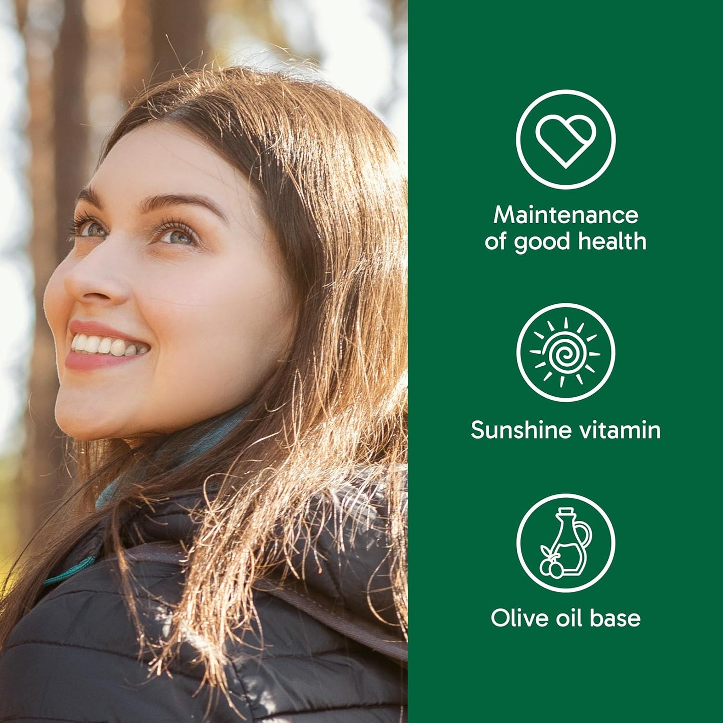 Organika 加拿大制造维生素 D3 液体 2500IU - 橄榄油基底,免疫系统支持 - 30ml