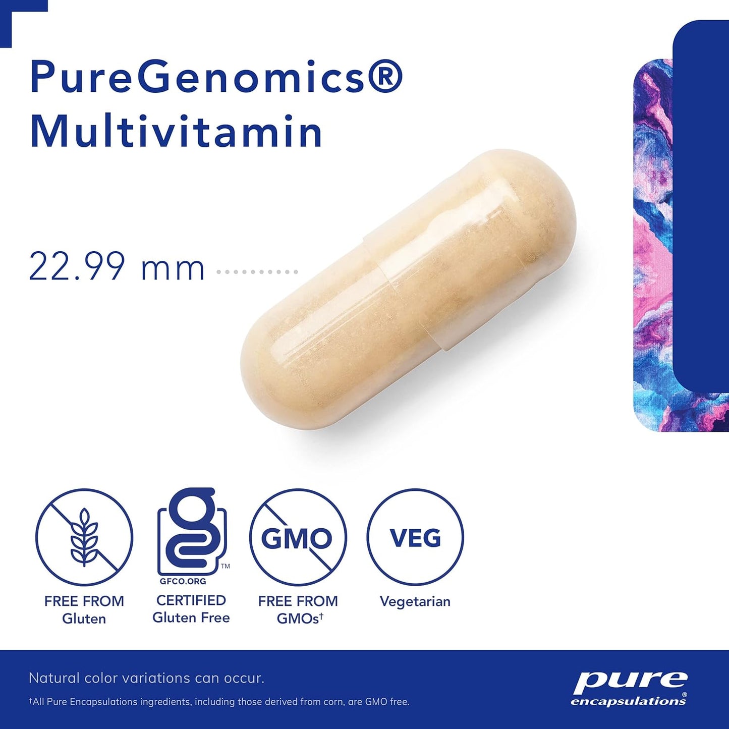 Pure Encapsulations PureGenomics 复合维生素 - 补充支持常见遗传变异的营养需求 - 含维生素 A、B、C、D、E、K 和矿物质 - 60 粒胶囊