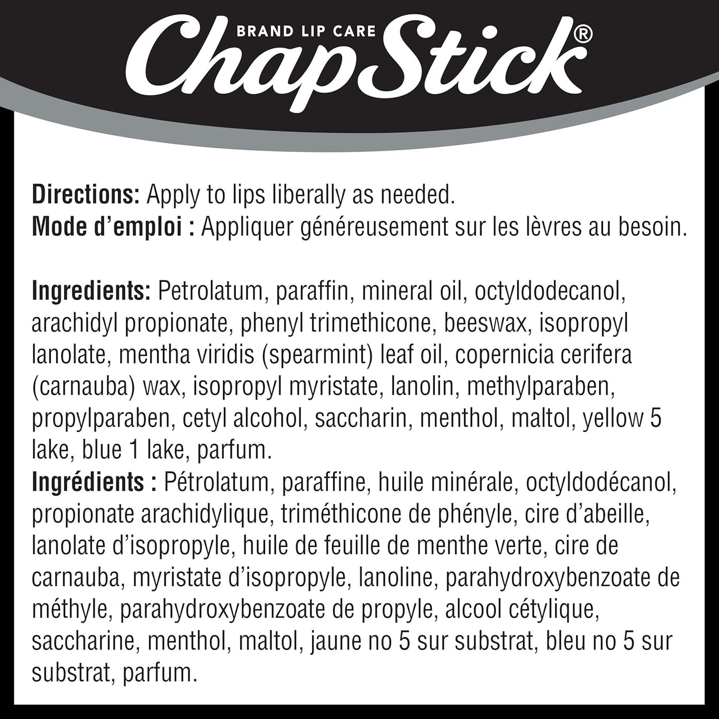 ChapStick 经典润唇膏,薄荷味,2 支