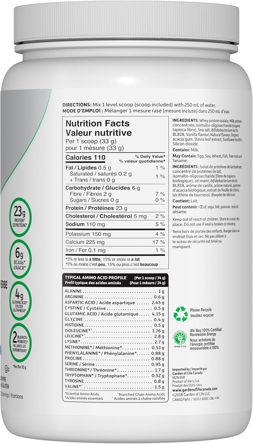 Garden of Life Sport Certified Grass Fed Whey Vanilla, 660 Gram Garden of Life SPORT Certified Grass Fed Whey Protein (Vanilla) for Exercise Support. Rigorously tested, NSF Certified for Sport and Informed Choice certifi…