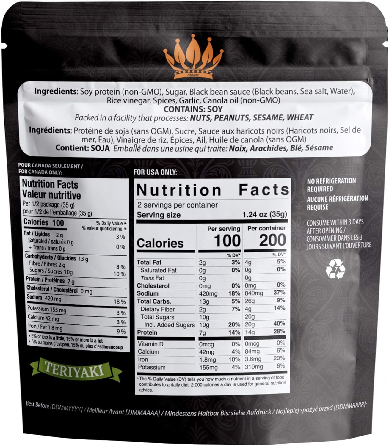 Noble Jerky – Vegan Jerky Snacks, 14g Plant Protein, Non-GMO, High-Protein, 70g Bags, 5-Pack Variety (Teriyaki, Chipotle, Original, 2 BBQ)