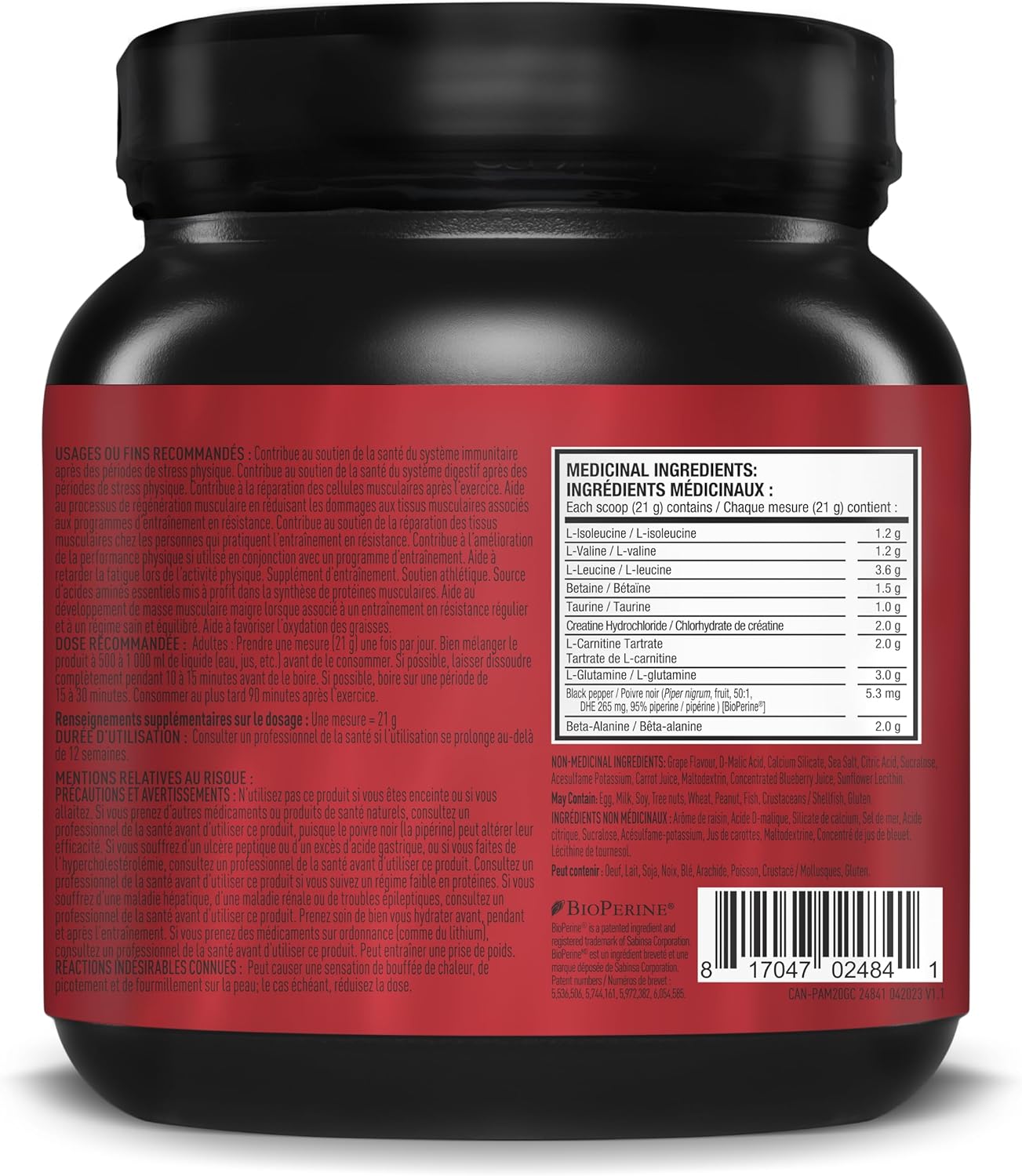 Post JYM Active Matrix,運動後補充劑,含支鏈胺基酸、麩醯胺酸、鹽酸肌酸、β-丙胺酸等,JYM Supplement Science,葡萄味糖果,20 份